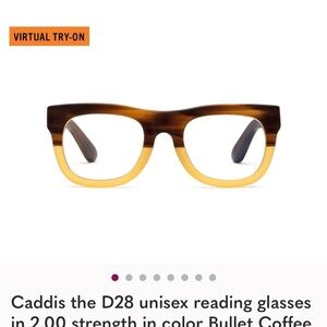Caddis D28 Unisex Reading Glasses - Brown and Yellow